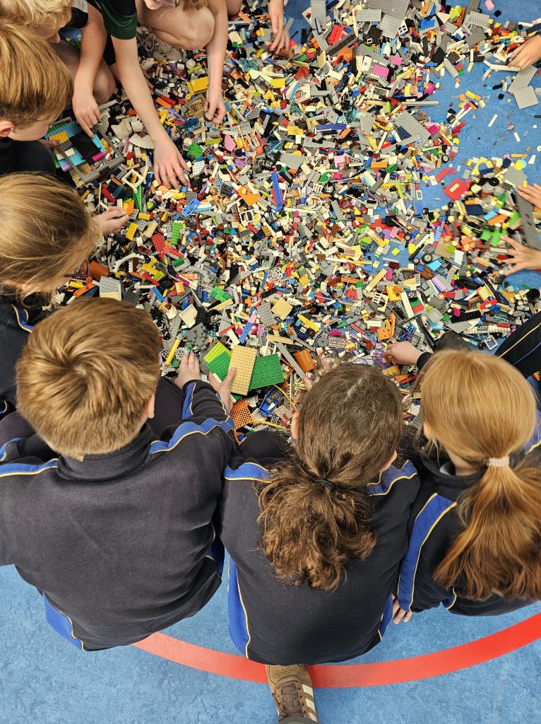 Children playing with Lego
